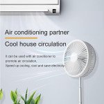 Wholesale Portable Folding Desk Fan with 60 Degree Rotatable Head and Remote, USB Rechargeable 7200mAh Battery Up to 16 Hours for Bedroom Home Office Travel (White)